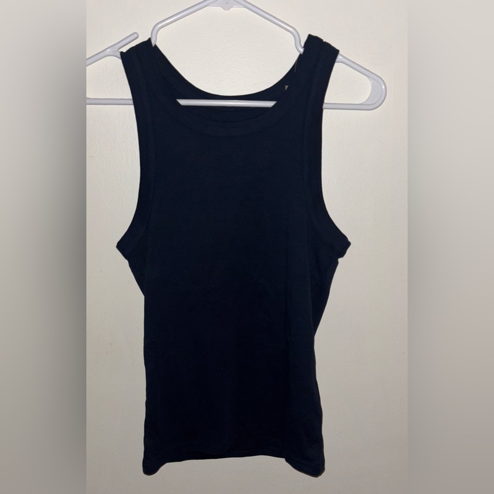 NWT J.Crew Perfect-fit high-neck tank top Small Navy Casual Simple Minimalist - Picture 5 of 10